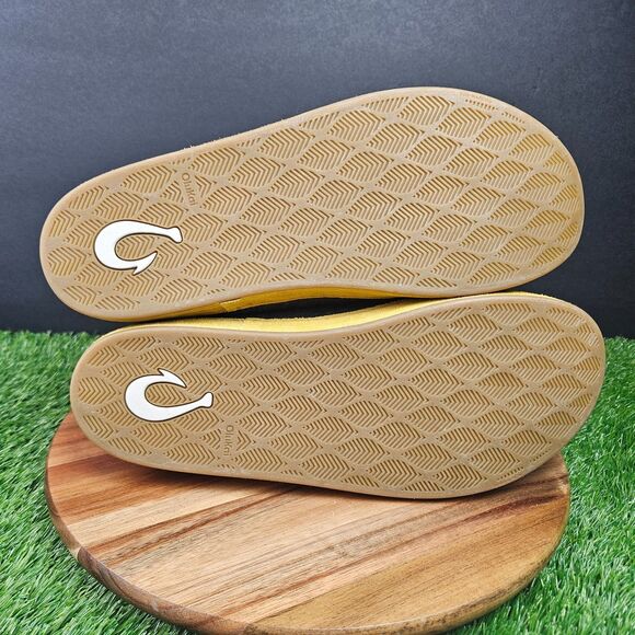 Olukai Hamani Hulu Mens 10 Green Wool Sheepskin Shearling Lined Slippers NEW main image 10